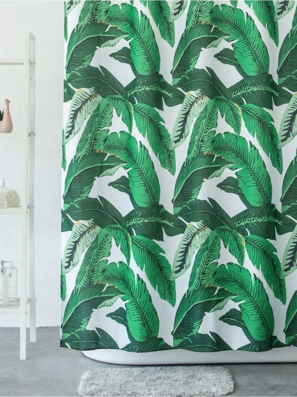 Tropical Leaf Shower Curtain - Green